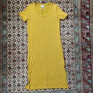 Jessica Simpson Scoop Neck T-shirt Dress in Mustard
